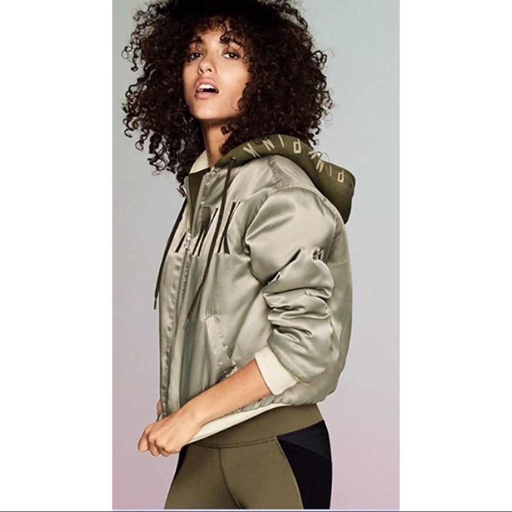 Victoria's Secret Pink Hooded Bomber Jacket - Med